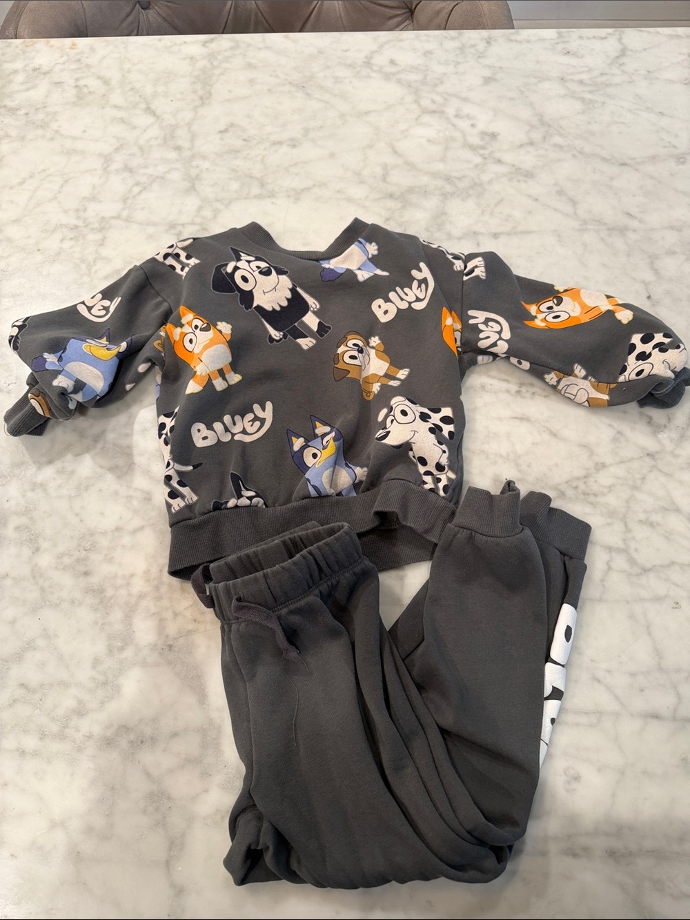 H&M Charcoal Grey 'Bluey' Print Sweatshirt & Joggers Set
